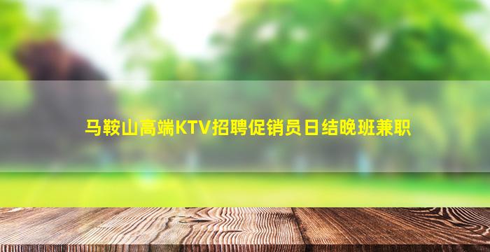 马鞍山高端KTV招聘促销员日结晚班兼职
